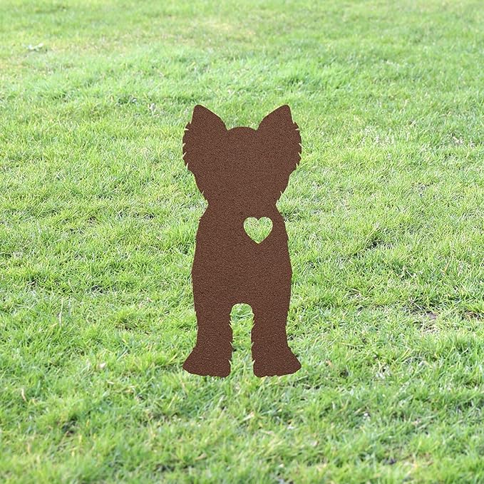 Personalized Yorkie Garden Statue Stake,Custom Yorkshire Terrier Outdoor Art Decor,Memorial Remembrance Sculpture,Outdoor Statue for Yard Garden Porch Lawn Grassland Park Farm Flowerpot Decor.