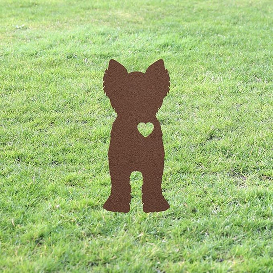 Personalized Yorkie Garden Statue Stake,Custom Yorkshire Terrier Outdoor Art Decor,Memorial Remembrance Sculpture,Outdoor Statue for Yard Garden Porch Lawn Grassland Park Farm Flowerpot Decor.