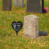 BUoonyer Stake Graves Cemetery Decorations - Dad Metal Memorial Grave Markers, Father Heart Graveyard Remembrance Decor Sign, Memorial Plant Tree Graveside Sympathy Plaque for Outside Yard