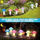 Reginary 12 Pcs Outdoor Lamp Solar Mushroom Light up Garden Mushroom Lights 8 Modes Waterproof Lamp Outside Decor for Holiday Yard Patio Pathway Lawn Ornament(Multicolored,Crack)