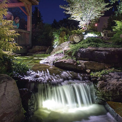 Aquascape 1-Watt Submersible Underwater Warm White LED Waterfall Up Light for Ponds & Water Features, 84032