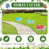 Yalikop 3 Pcs Turtle Stepping Stones Resin 7-10inch Decorative Stepping Stone Turtle Outdoor Garden Decorations for Garden Patio Walkway Sculpture Yard Art