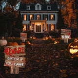 Large Beware Danger Haunted Keep Out Halloween Yard Sign Home Outdoor Lawn Decoration With Stakes Scary Spooky Decor 17x13 Inches (Danger)
