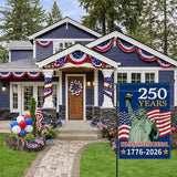 250th Anniversary America Garden Flag, 250 Anniversary USA Flag 1776-2026 Commemorative Patriotic 250 Years Banner 4th of July Yard Sign Double-Sided Waterproof Garden Flag 12x18 Inch