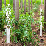 Spell It Out Personalized Metal Garden Plant Markers - Set of 7 - 80 Plant Varieties - Vertical Stacked Name Stakes for Herbs, Vegetables & Flowers - Durable Labels for Over