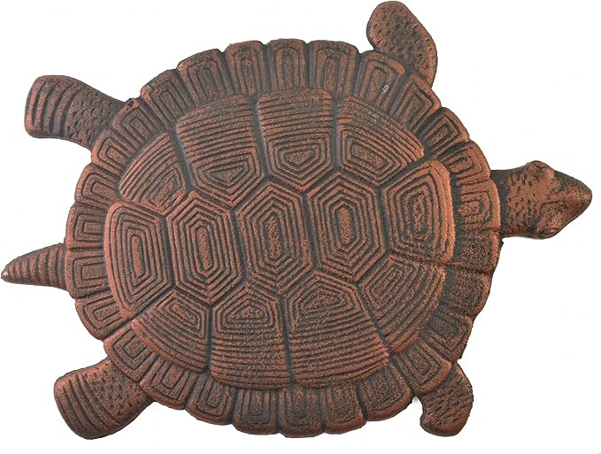 Turtle Stepping Stone Cast Iron Outdoor Yard and Garden Decor Bronze