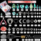 WASTROYAL 10 Sets DIY Suncatcher Kits 500PCS Sun Catchers Craft Kits Heart Suncatcher Ornaments DIY Sun Catchers Kit for Adults Home Wedding Garden Decor Favors Gift for Lover (Love Shape)
