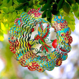 FONMY Wind Spinner Hummingbird 12 inch 3D Stainless Steel Wind Sculpture Worth Gift Christmas Decor. Laser Cut Metal Art Geometric Pattern - Hanging Mandala Wind Spinners, Kinetic Yard Art Decorations