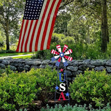 TERESA'S COLLECTIONS 4th of July Decorations for Outdoor Decor, Patriotic Memorial Day Decorations Wind Spinner Garden Yard Sign, USA Americana Windmill Decorative Stake Independence Day Gifts 35.4''