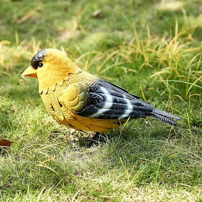 GUTE American Goldfinch Metal Garden Bird, Yard Sculpture Art - Large Realistic Standing Gold Finch Bird - Outdoor Fall, Winter, Spring, Summer Decoration - Decor - Perfect and Sympathy Gifts
