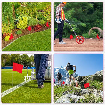 50 Pack Marking Flags Marker Flags for Lawn, IKAYAS 4 * 5 * 15 Inch Red and Blue PVC Small Yard Flags Yard Marking Flags Lawn Flags, Garden Flags, Survey Flags, Irrigation Flags, Landscape Flags