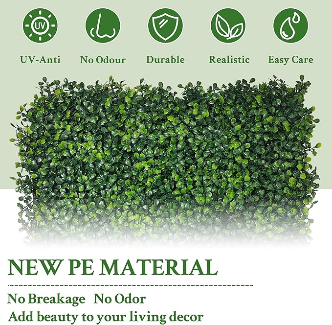 Artificial Ivy Privacy Fence Screen:48"x 120" (40 SQFT) 4-Layer Leaf UV-Anti Faux Greenery Boxwood Backdrop Ivy Vine Leaf Fence Panels for Outdoor, Indoor, Garden,Backyard and Decor