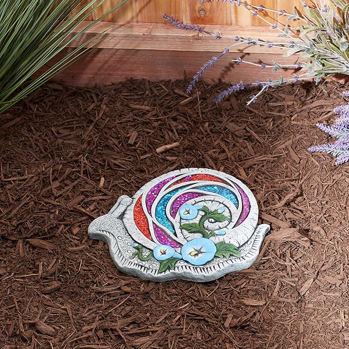 Accent Plus Bejeweled Snail Stepping Stone