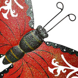Aecipl Garden Decor Metal Butterfly Stakes Yard Sign Decorative Lawn Art Indoor Outdoor Plant Stake Patio Porch Pathway Backyard Decoration (Red)