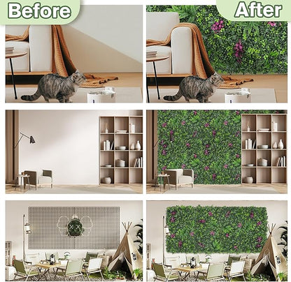 Greenery Grass Wall Boxwood Plant Roll: 72"x128"(64 SQFT with UV Resistant Green Leaves Faux for Interior Panel, Greenery Backdrop,Garden and Indoor Outdoor Wall&Fence Covering Privacy