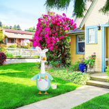 FuWeave Easter Bunny Goose Outfit Easter Egg Porch Goose Costume for Cement Plastic Geese Statue Spring Outdoor Garden Yard Patio Decoration(Light Blue,23 Inches,Cute Bunny)