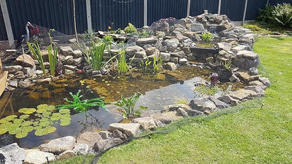 Pond H2o Black Premium Pond Protection Cover Net with Fixing Stakes 20 Ft by 13 Ft (6m x 4m) Heavy Duty Woven Fine Mesh Garden Netting Cover for Leaves, Protects Koi Fish