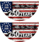 2PCS 250th Anniversary USA Flag, 1.5X3 FT 1776-2026 Fan Flags, 2 Ply Year American Anniversary Flag for Wall, Front Door, Porch, Fence, Outdoor Decorations (Style 6)
