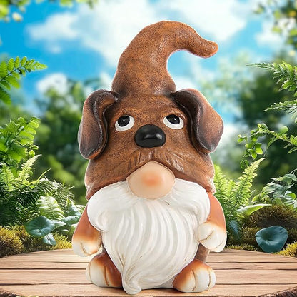 Puppy Gnome Decorations Outdoor Garden Dog Gnome Statue for Garden Decor, Front Porch Decor, Lawn, Patio Decor, Puppy Knome Nomes Gifts for Mom Grandma & Women
