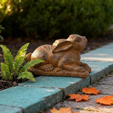 Rabbit Garden Outdoor Statue Resin Easter Bunny Statues for Home, Living Room Decoration, Garden Decor,Brown