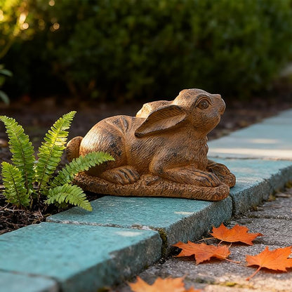 Rabbit Garden Outdoor Statue Resin Easter Bunny Statues for Home, Living Room Decoration, Garden Decor,Brown