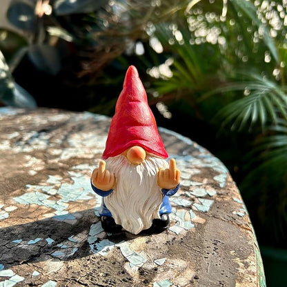 Middle Finger Gnome Mini 3.5in,Double Bird Gnome - Naughty Funny Outdoor Decoration for Yard Patio Lawn Ornament and Home Decor,Fairy Garden