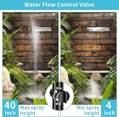 NFESOLAR Solar Pond Filter Fountain, 30W Solar Pond Pump with Pond Filter, 16.4 Ft Cord, 6.6 Ft Tubing for Outdoor Pond 200-600 Gallons, Garden Waterscape N3223