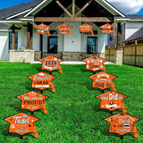 Chunful 12 Pack Graduation Yard Signs Grad Decoration 2026 Happy Graduate Lawn Garden Sign with Stake Congrats Outdoor Plastic Cap Hanging Ornament for Class Pathway Walkway Porch Party(Orange)