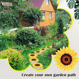 Tandefio 3 Pcs Sunflower Stepping Stones for Garden 12 Inch Decorative Stepping Stones Outdoor Heavy Duty Walkway Iron Pavers for Garden Decor Indoor Outdoor Patio Yard, Yellow Sunflower