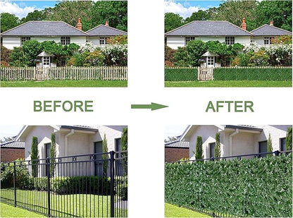 Bybeton Artificial Ivy Privacy Screen - 40" X 160" UV-Anti Fake Leaves Vines -Fade-Proof Leaf Panels for Outdoor Patio, Backyard Garden & Balcony Fence