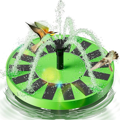 2.5W Solar Bird Bath Fountain – Upgraded Solar Pond Fountain with 6 Nozzles,Solar Fountain for Bird Bath, Pond, Garden Decor (Green)
