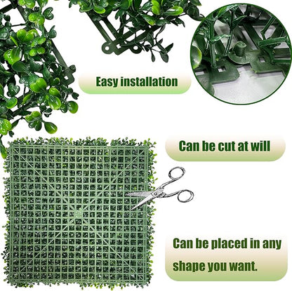 Artificial Boxwood Roll Panels: 40"x 140"(39.2 SQFT) UV-Anti Faux Ivy Leaves Grass Wall for Patio Balcony Privacy, Garden, Backyard Greenery Wall Backdrop and Fence Decor
