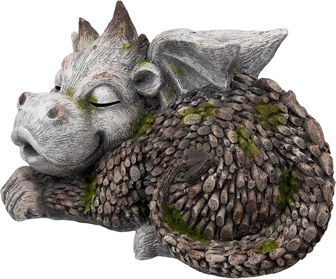 Northlight Sleeping Dragon Outdoor Garden Statue - 14.25"