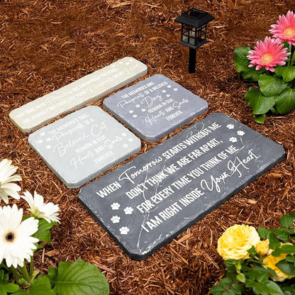 Pavilion Gift Company 25313 Cat Memorial-7.75" x 7.75" Garden Stone, Light Gray, White