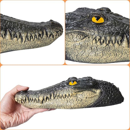 LUEUR Floating Alligator Head Garden Decor for Ponds & Pools – Realistic Crocodile Head Floating Ornament, Decorative Alligator Accent for Outdoor Water Features, Yard & Landscape Decoration