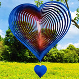 DJUAN Wind Spinners Outdoor Garden Decor 12inch Blue-Orange Love Heart Hanging Wind Spinner Metal Yard Art Decorations Kinetic Wind Sculptures & Spinners Birthday Gifts for Women, Mom, Grandma