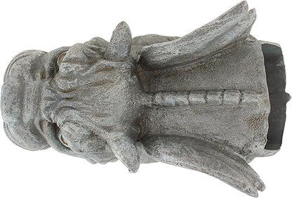 Design Toscano Roland the Gothic Gargoyle Gutter Guardian Rain Downspout Extension Outdoor Statue, 10 Inch Long, Cast Stone Resin, Grey Stone Finish