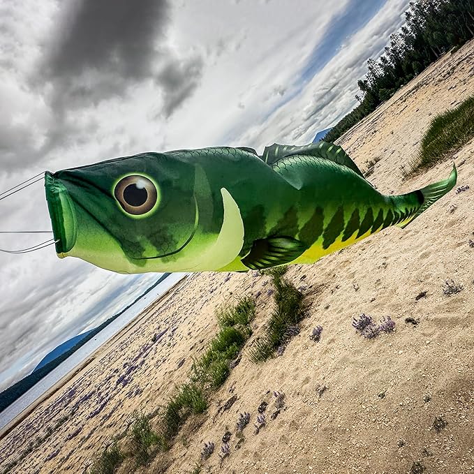 In the Breeze 5115 — Bass Fish Windsock-Hanging Outdoor Decoration, 48"