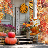 Garden Flags, Garden Flag, Stained Glass Style Pumpkin Maple Leaf Double-Sided Flags for Farmhouse Yard Outdoor Decoration-12 x 18inch (Pumpkin-5)