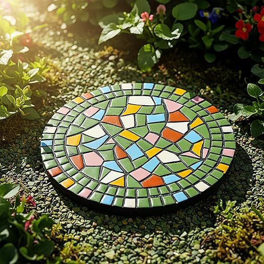 Paving Bricks for The Courtyard gate - Decorative Statues for The Entrance Path, Mosaic Stepping Stone - Garden Lawn Outdoor Decoration Stone 12 inches (Green)