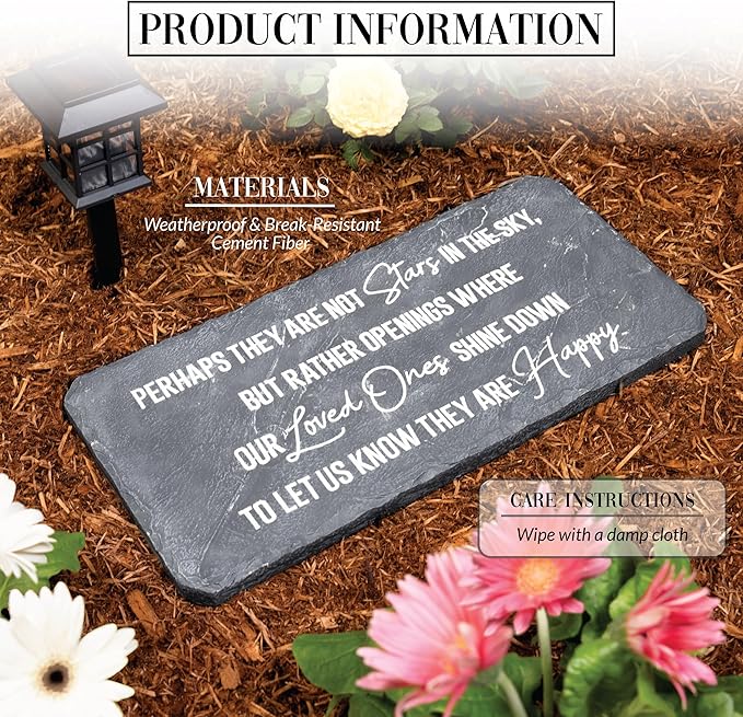 Pavilion – Perhaps They are Not Stars in The Sky – 16” Indoor Outdoor Weatherproof Decorative Garden Stepping Stone Beloved Grave Memorial in Memory Bereavement Remembrance Loss Gift