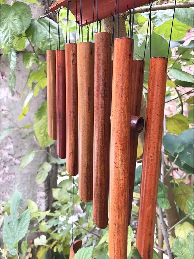 Large 65cm (25") 12 Tubes Double Antique Nature Bamboo Feng Shui Wind Chime Indoor Outdoor Wooden Melody Wind Bell