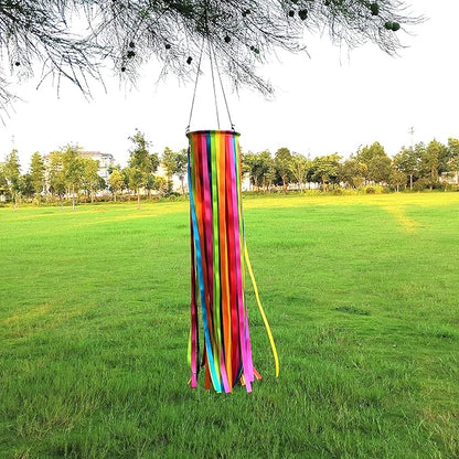 Satin Ribbon Windsock Streamer, Outdoor Decorations for Your Patio, Garden, Yard, Dock and Camper, 49-Inch, WS49-XZH