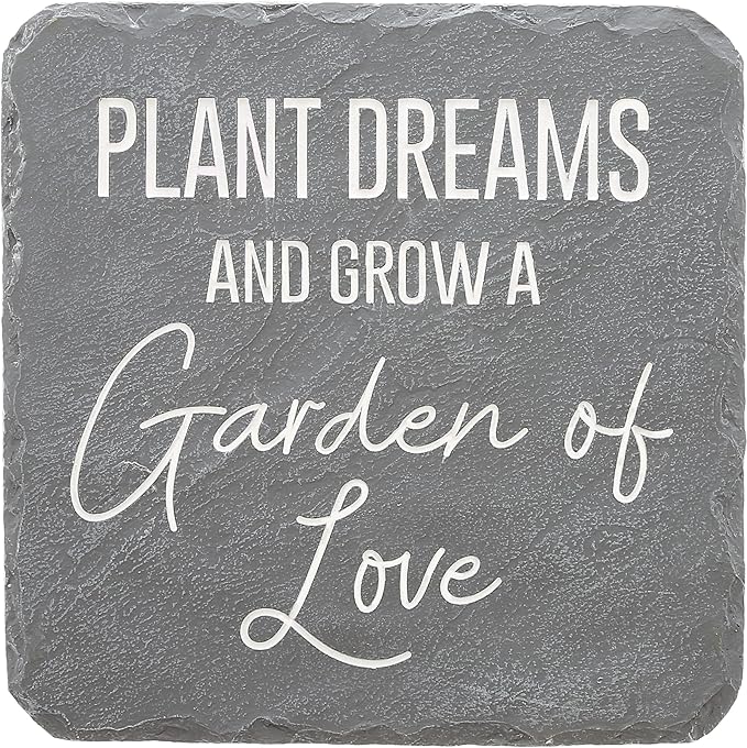 Pavilion – Garden of Love – 7.75” Indoor Outdoor Weatherproof Decorative Garden Stepping Stone Housewarming Gift