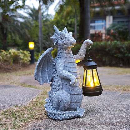 Dragon Solar Outdoor Garden Statue - Dragon Outdoor Figurie Lights - Yard Decorative Outdoor Statue Suitable for Patio, Balcony, Patio Decoration - Specially Customized Gift for Mom