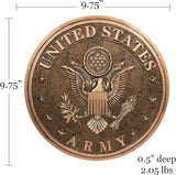 Spoontiques - Garden Décor - U.S. Army Bronze Tone Stepping Stone - Decorative Stone for Garden