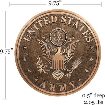 Spoontiques - Garden Décor - U.S. Army Bronze Tone Stepping Stone - Decorative Stone for Garden