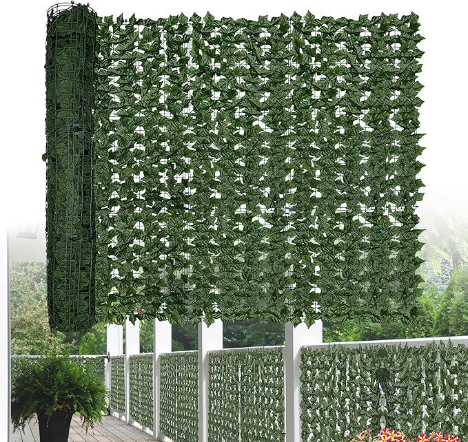 Artificial Ivy Privacy Fence Screen: 48"x 144" (48 Sqft) Anti-Ultraviolet Artificial Hedge Grass Wall, Used for Indoor and Outdoor Green Background, Garden Greening Decoration