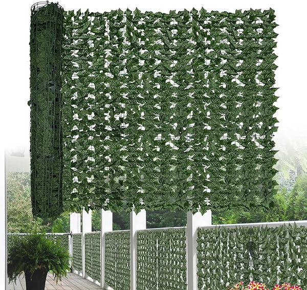 Artificial Ivy Privacy Fence Screen: 48"x 144" (48 Sqft) Anti-Ultraviolet Artificial Hedge Grass Wall, Used for Indoor and Outdoor Green Background, Garden Greening Decoration