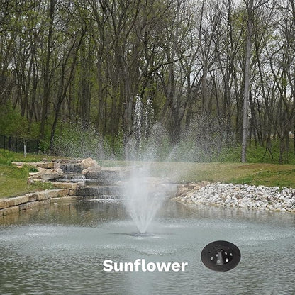 HALF OFF PONDS Floating Fountain, 1.75 HP Pond Aerator, 100 ft Cord, 14,800 GPH Water Pump, 11 Spray Patterns, Energy-Efficient, for Large Ponds, Lakes & Water Gardens
